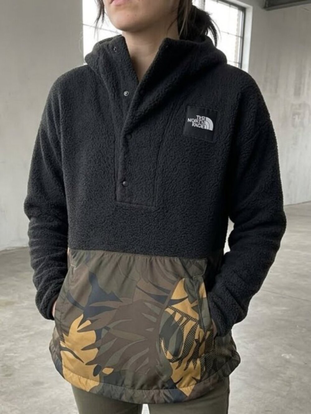 The North Face Riit Fleece Hoodie Camouflage Pullover Jacket Women's XS